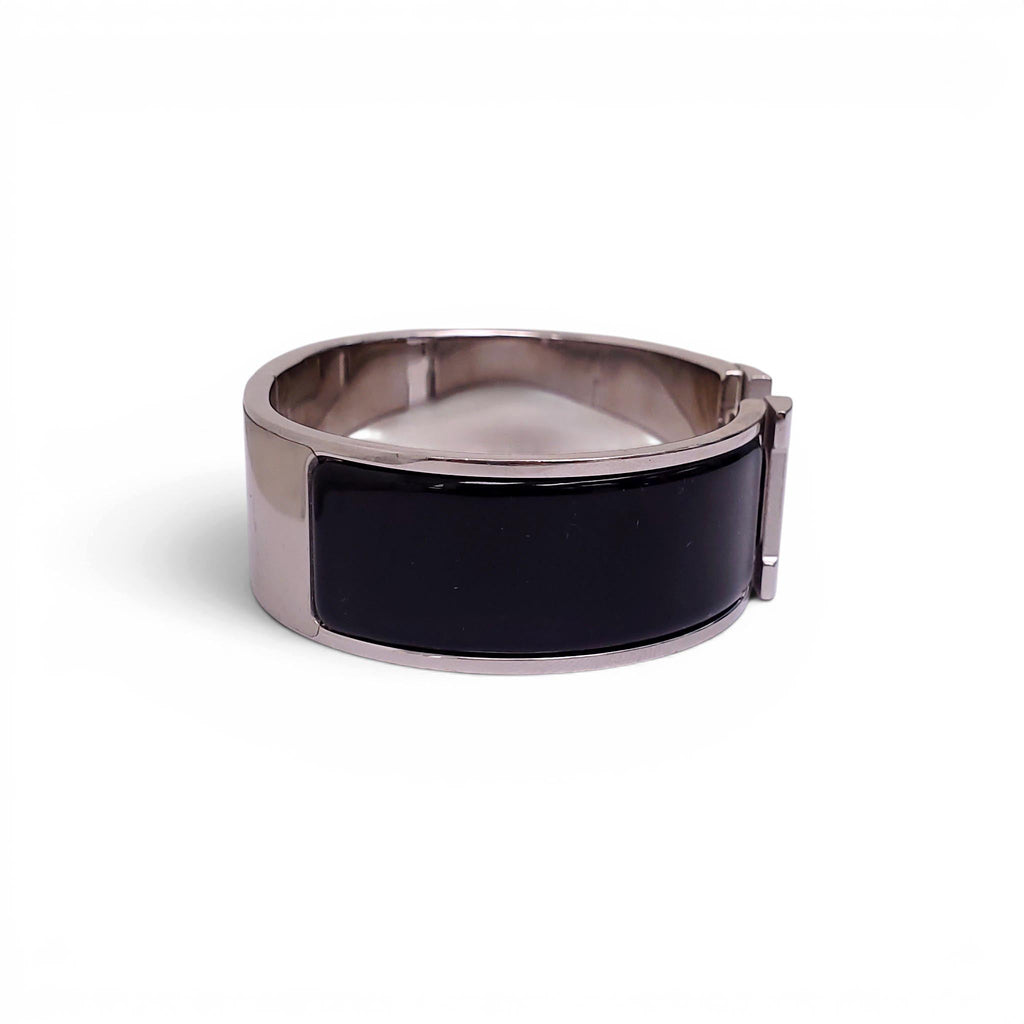 HERMÈS BLACK CLIC CLAC H BRACELET - SIZE 65
