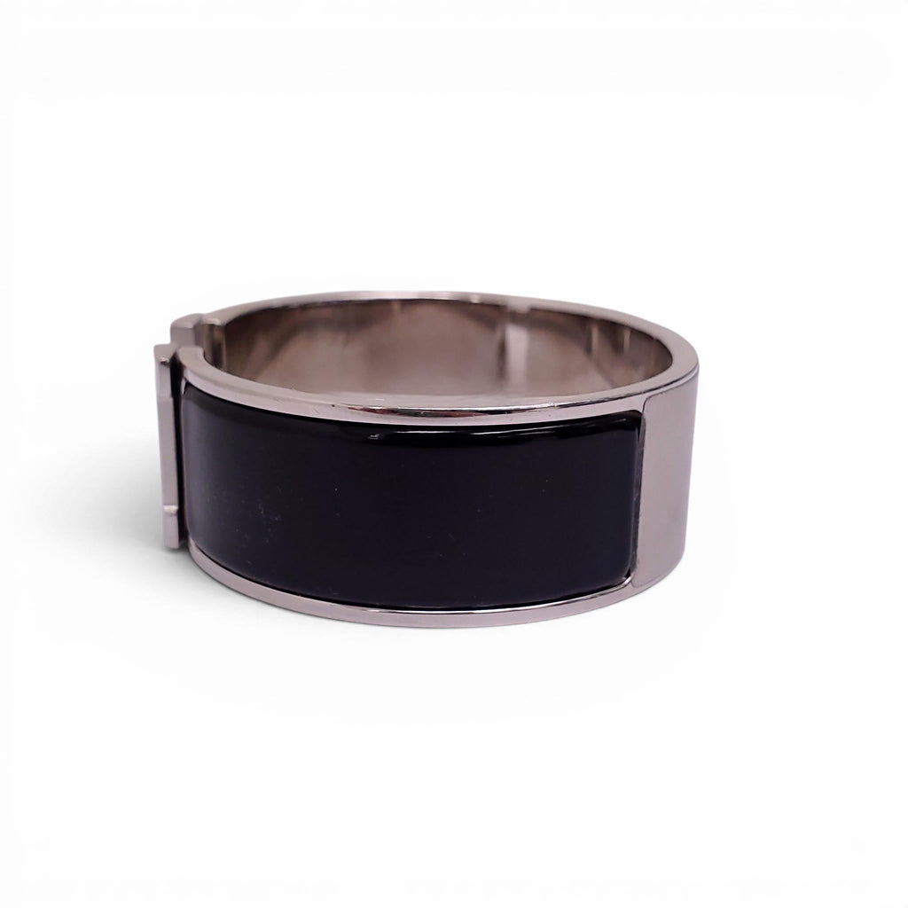 HERMÈS BLACK CLIC CLAC H BRACELET - SIZE 65