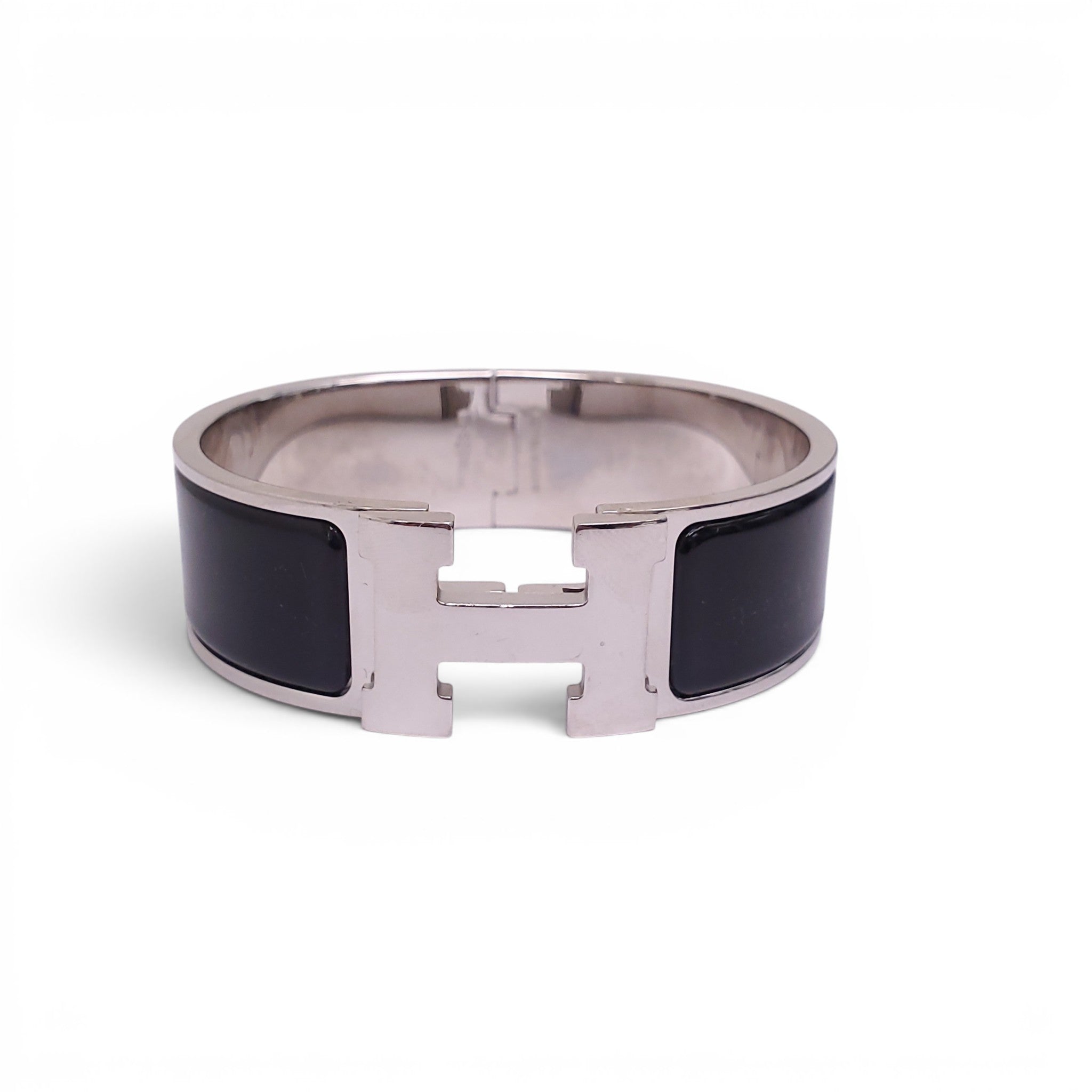 HERMÈS BLACK CLIC CLAC H BRACELET - SIZE 65