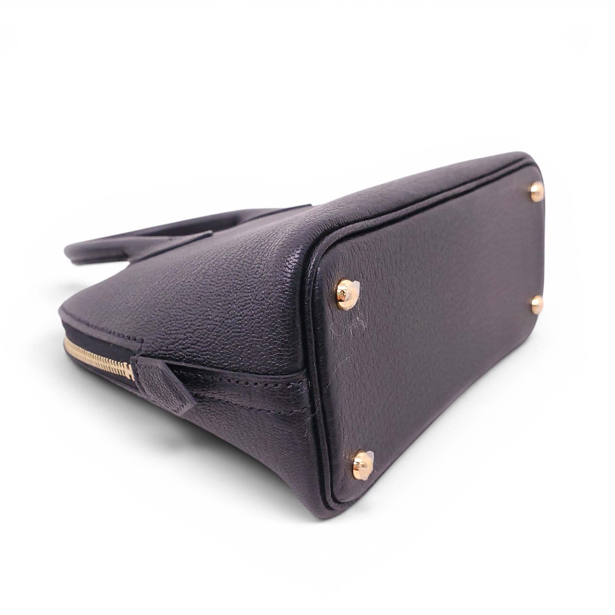 HERMÈS BLACK MINI CHEVRE BOLIDE TOP HANDLE BAG