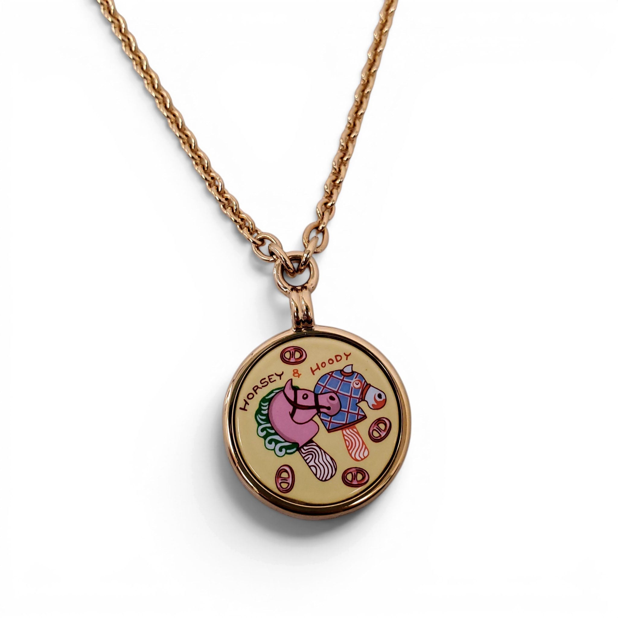 HERMÈS MEDAILLE FUNNY ICE CREAM PM PALLADIUM PENDANT