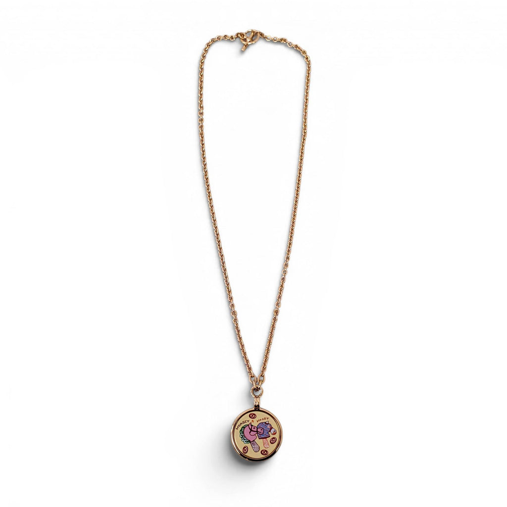 HERMÈS MEDAILLE FUNNY ICE CREAM PM PALLADIUM PENDANT