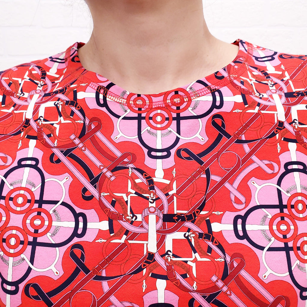 HERMÈS PINK AND RED PATTERNED T-SHIRT - SIZE 42