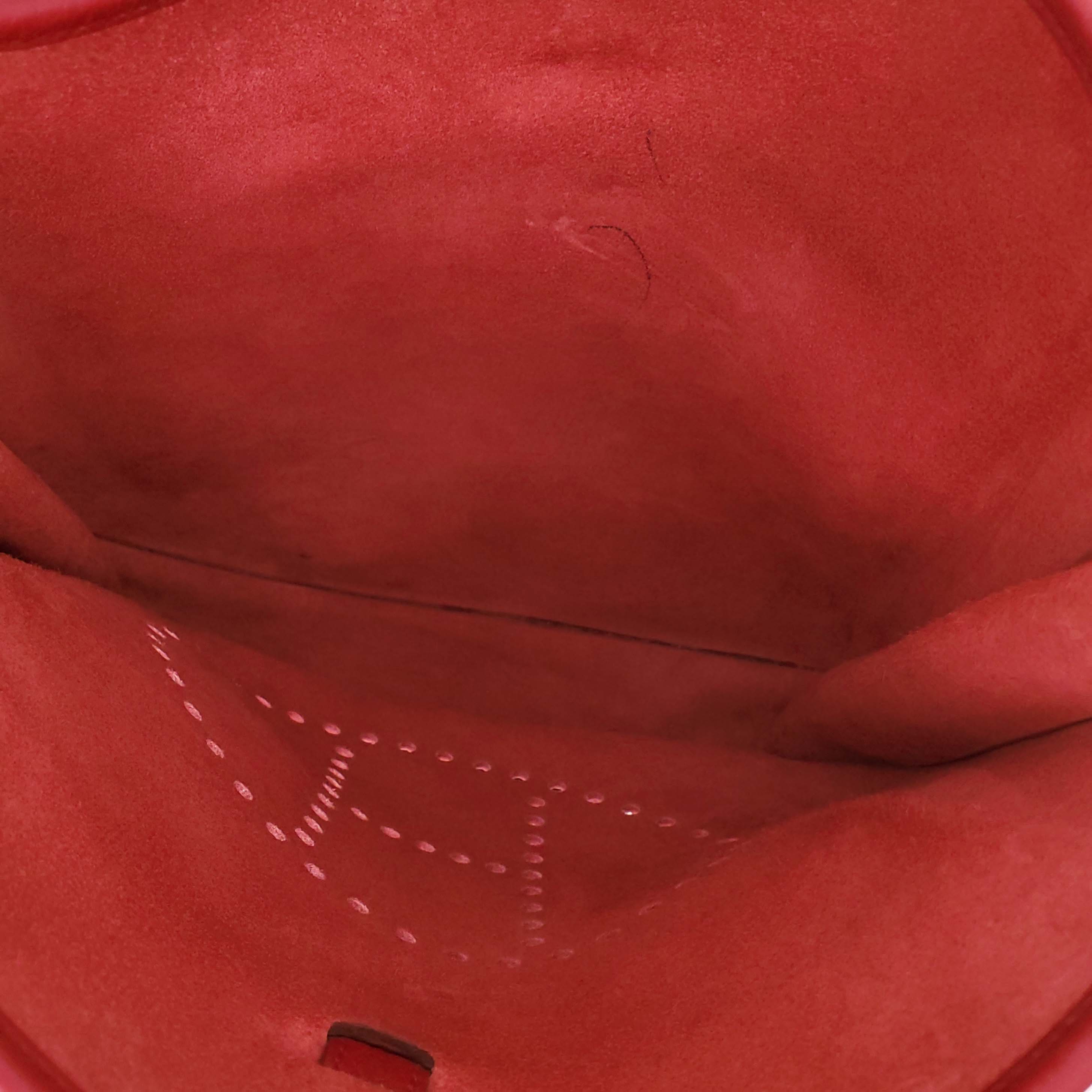 HERMÈS RED CLÉMENCE LEATHER EVELYN 29 GM BAG