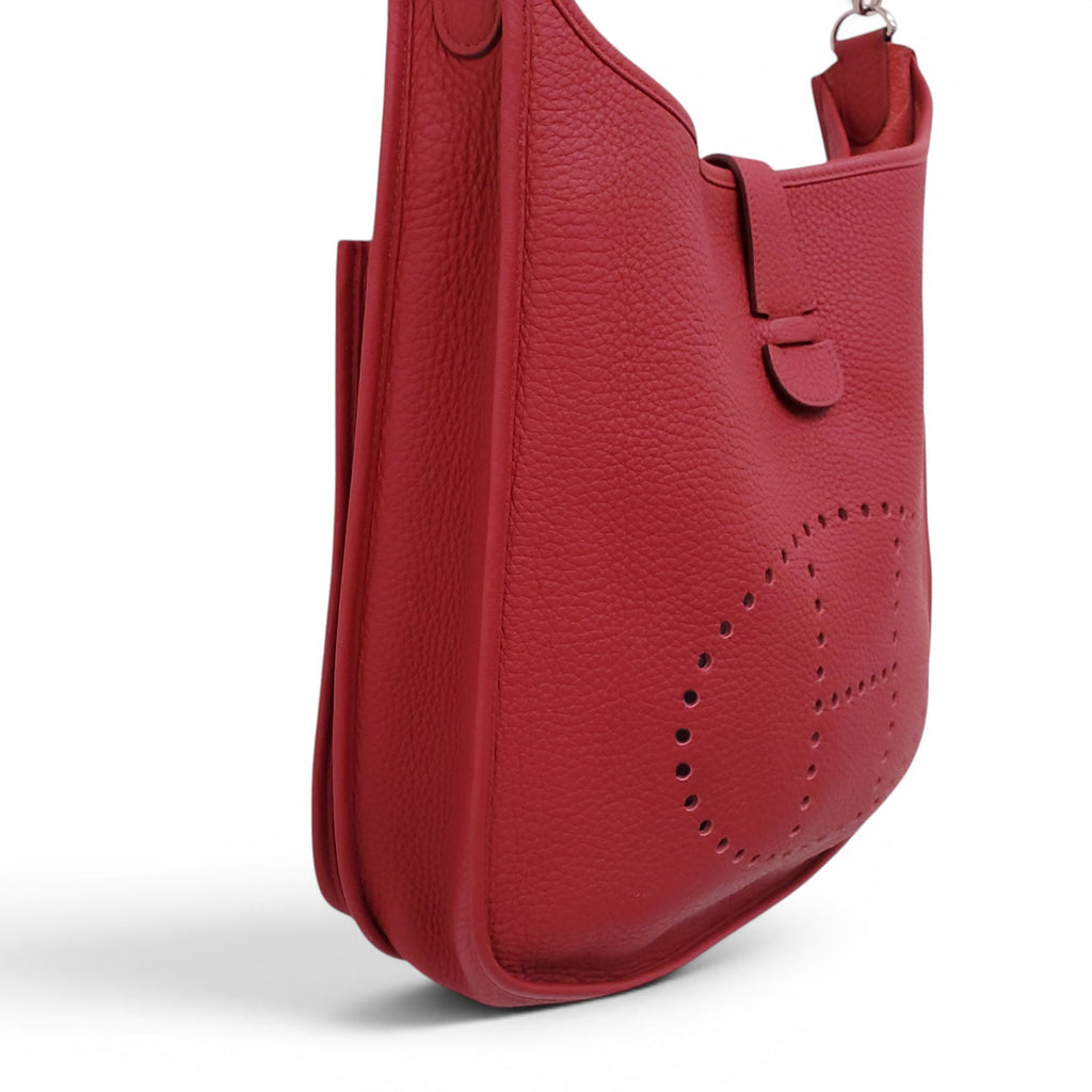 HERMÈS RED CLÉMENCE LEATHER EVELYN 29 GM BAG
