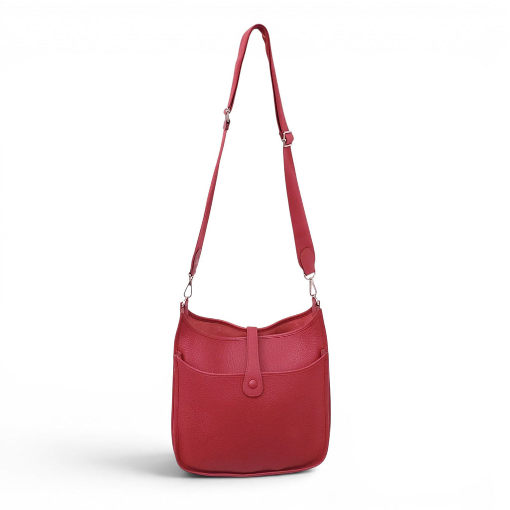 HERMÈS RED CLÉMENCE LEATHER EVELYN 29 GM BAG