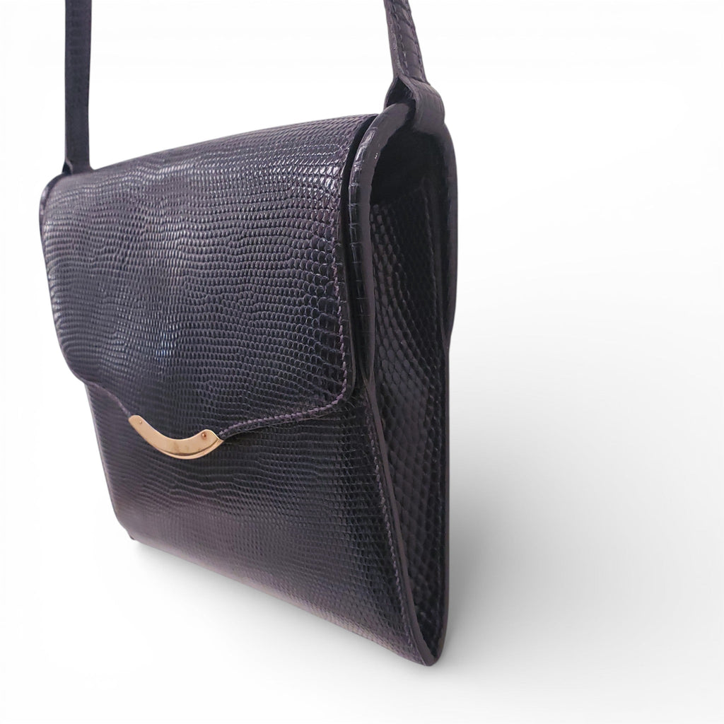 HERMÈS VINTAGE NAVY ALLIGATOR SHOULDER BAG