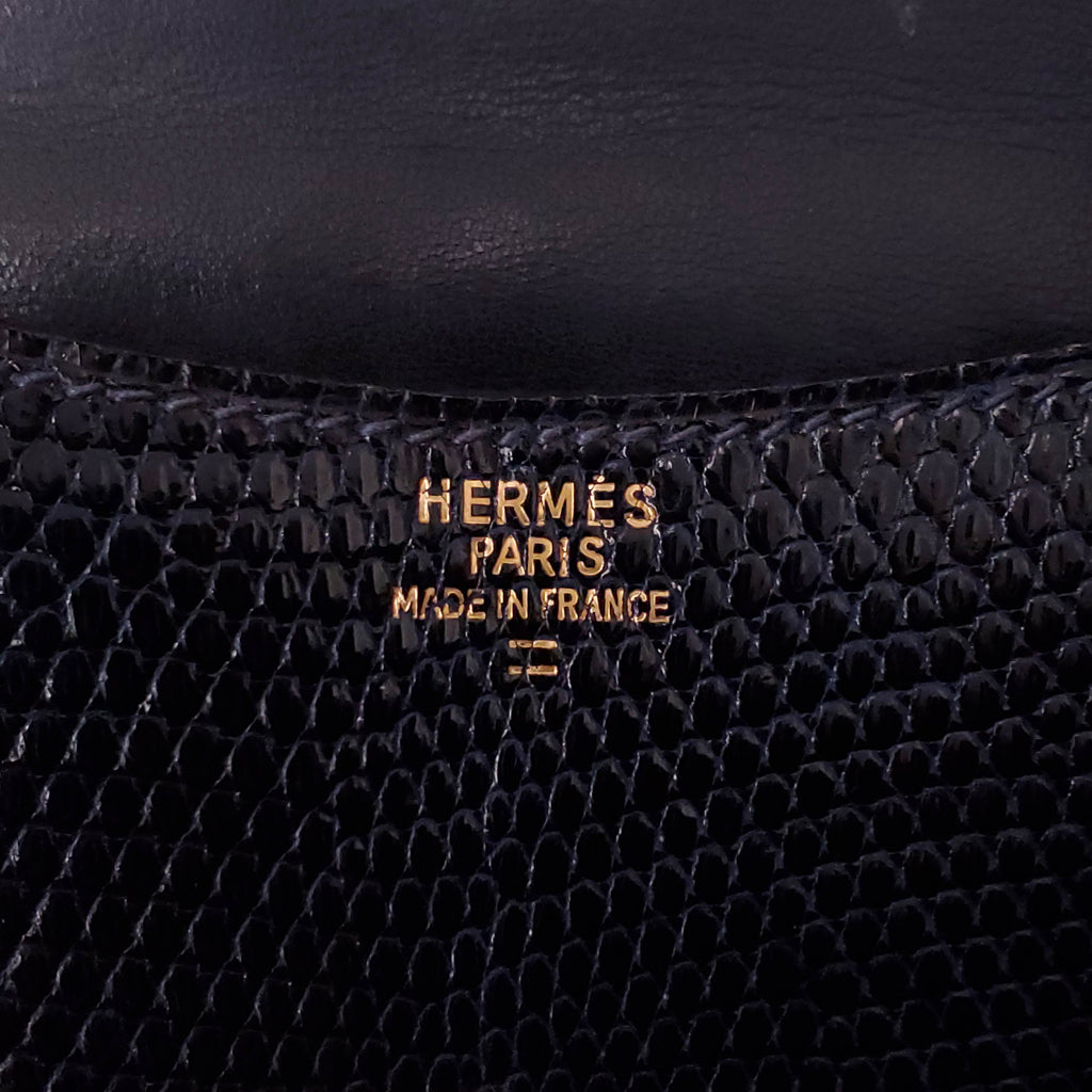 HERMÈS VINTAGE NAVY ALLIGATOR SHOULDER BAG