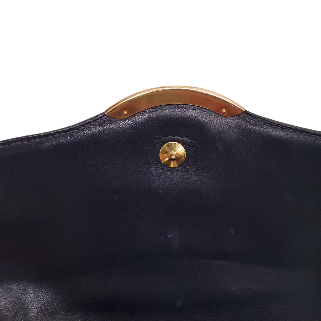 HERMÈS VINTAGE NAVY ALLIGATOR SHOULDER BAG