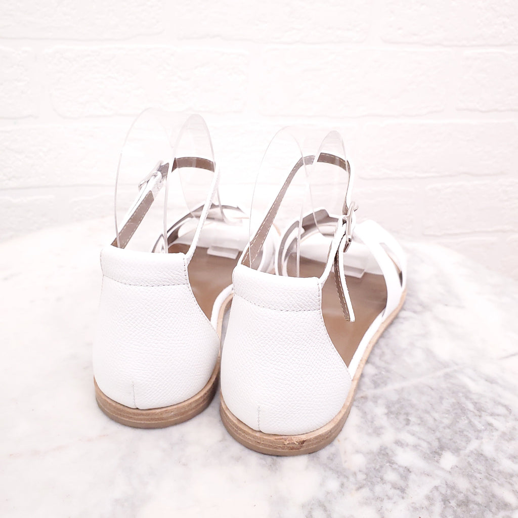 HERMÈS WHITE LEGEND SANDALS - SIZE 36