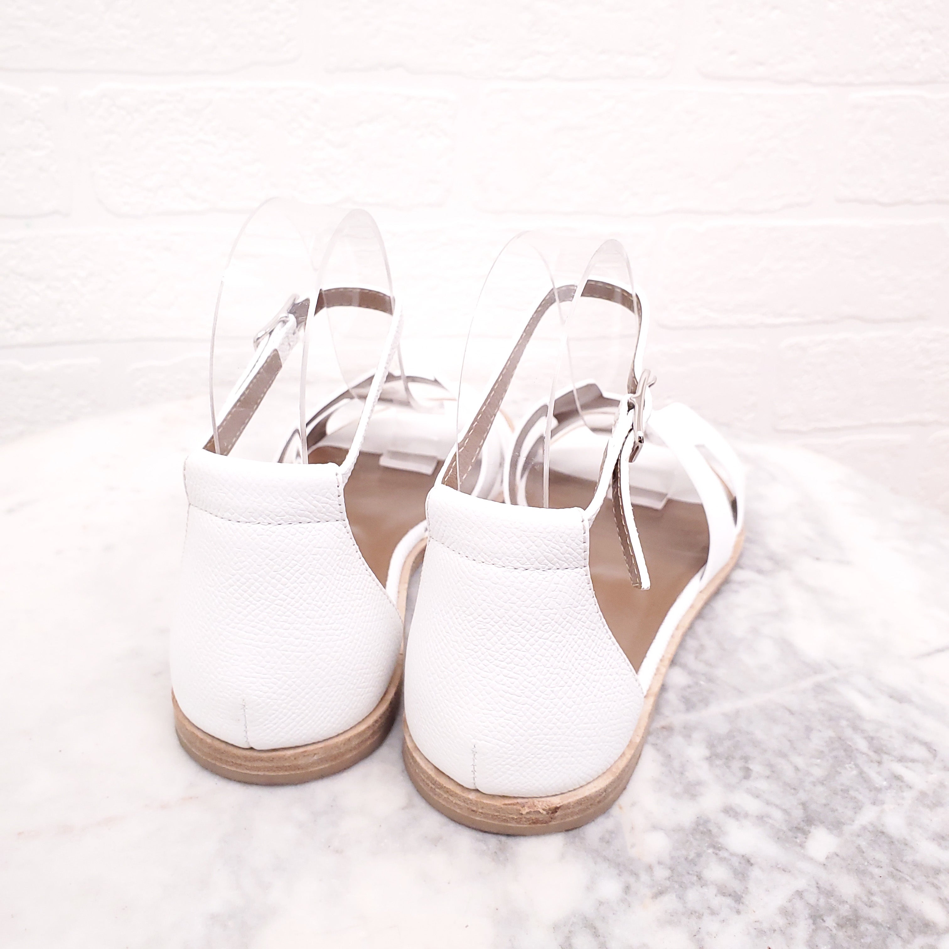HERMÈS WHITE LEGEND SANDALS - SIZE 36