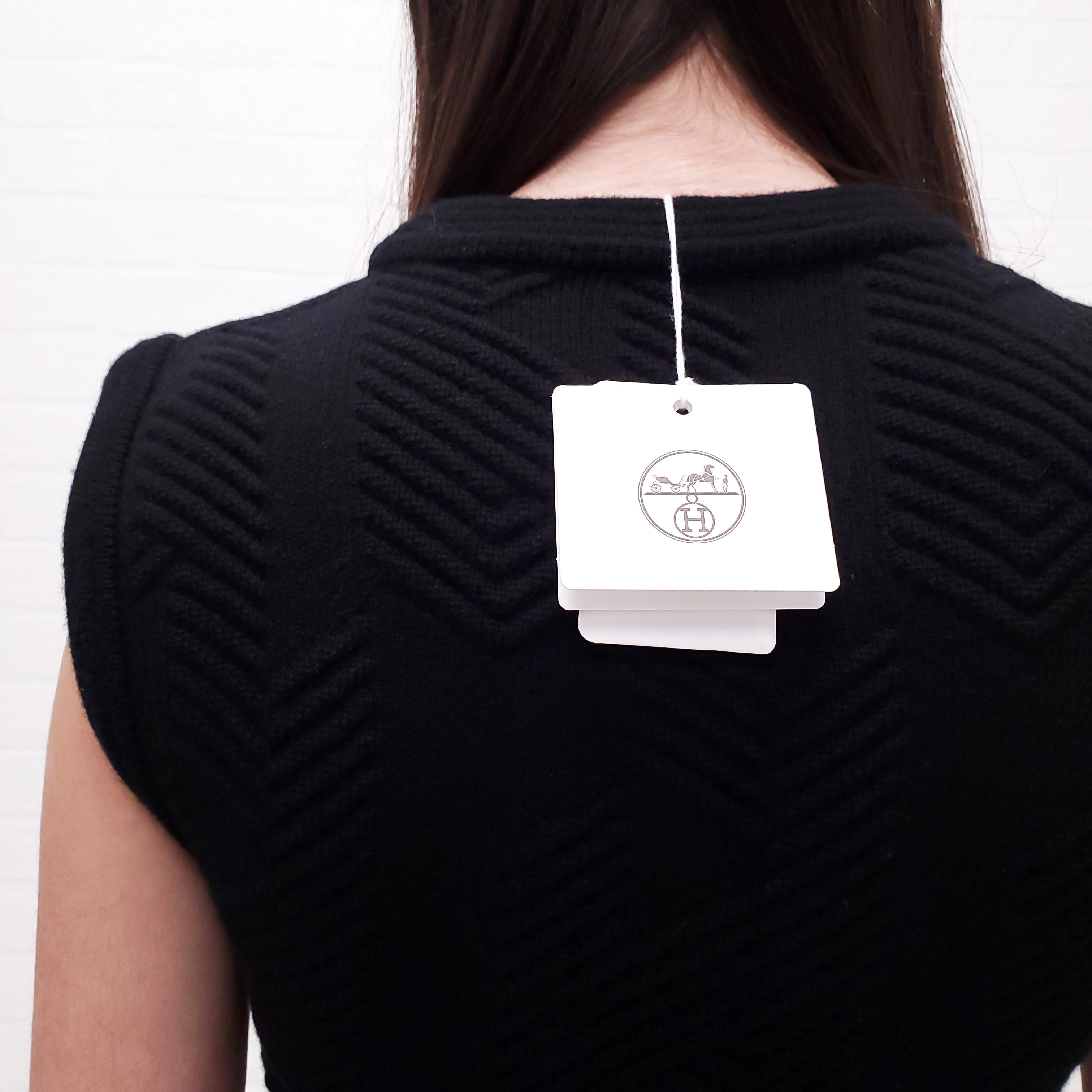 HERMÈS WOOL BLACK DRESS - SIZE 34