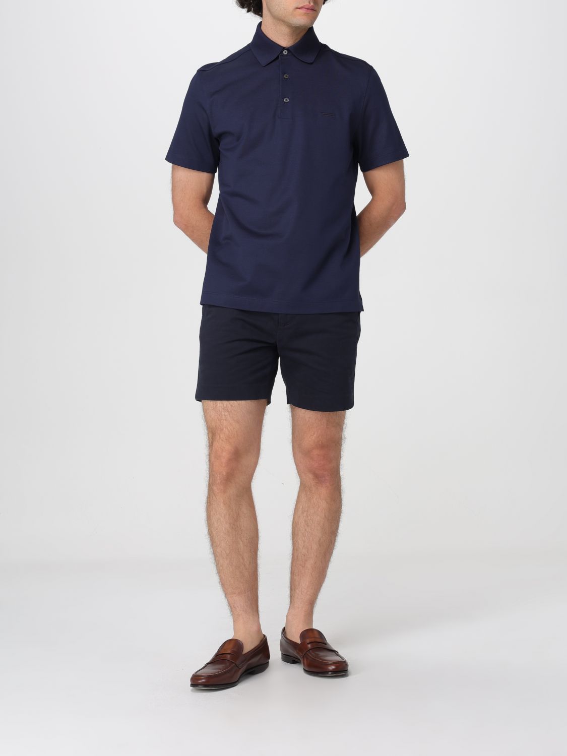 Zegna Polo Shirt Men Blue