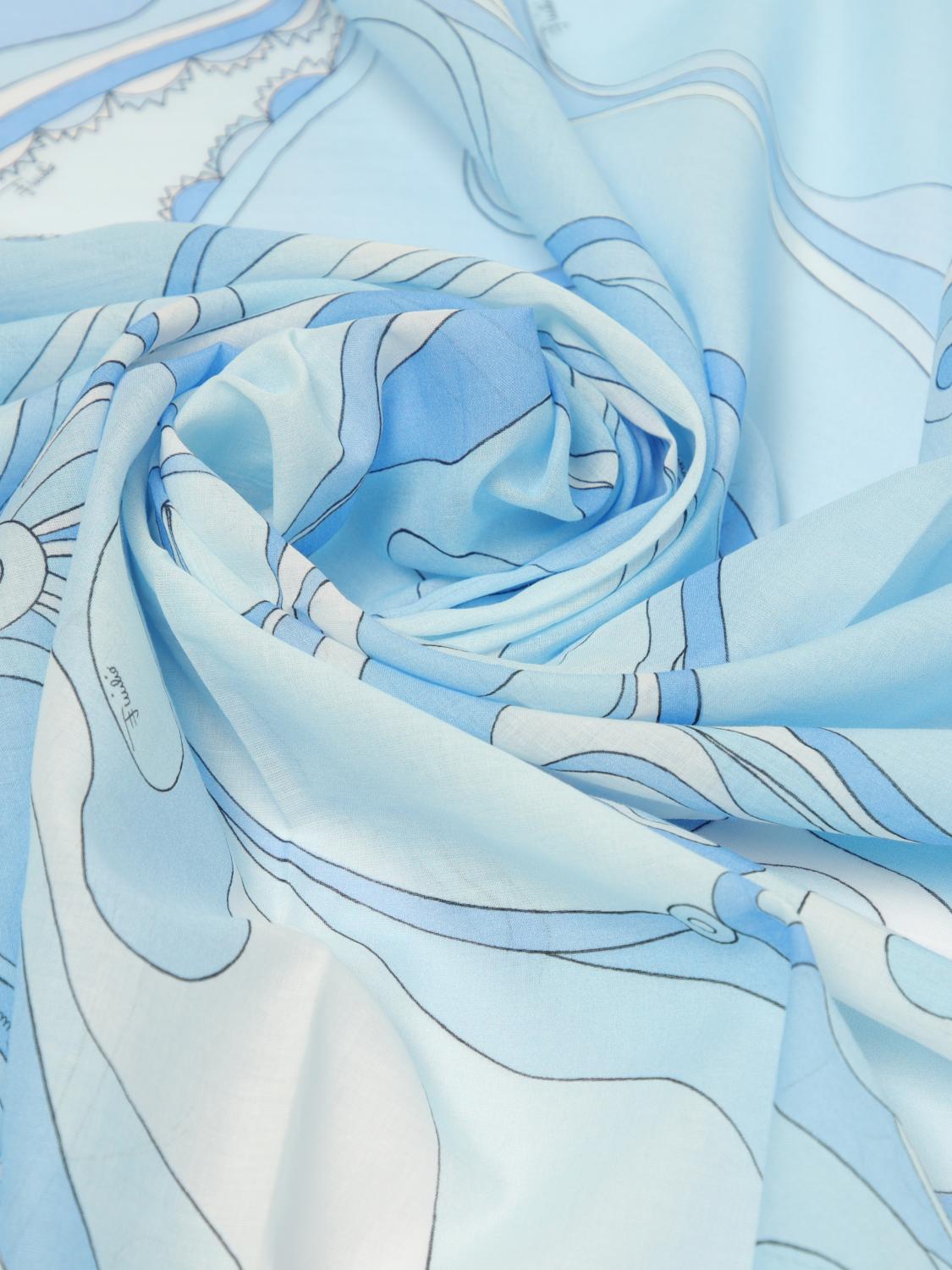 Pucci Neck Scarf Woman Gnawed Blue