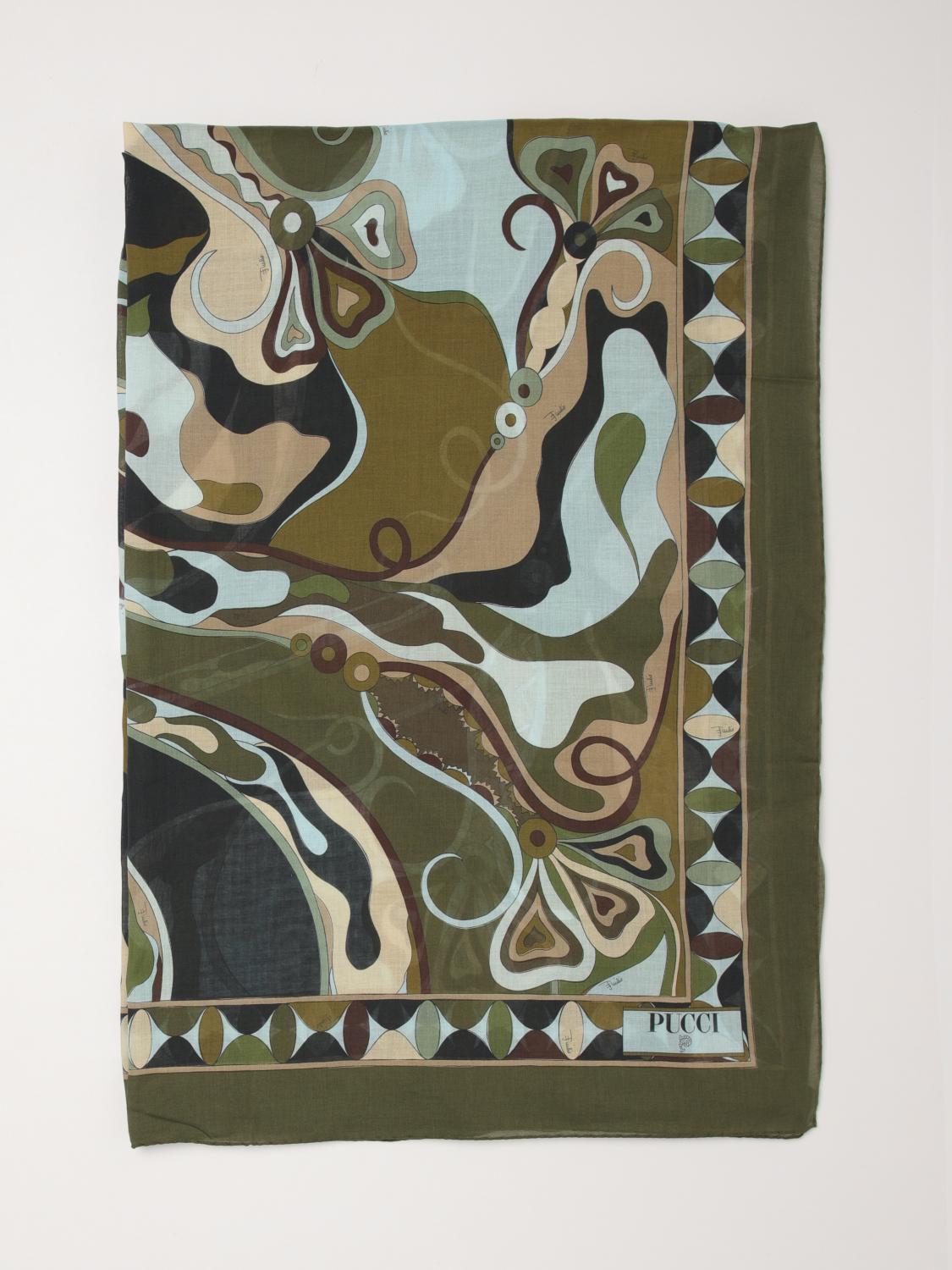 Pucci Neck Scarf Woman Kaki