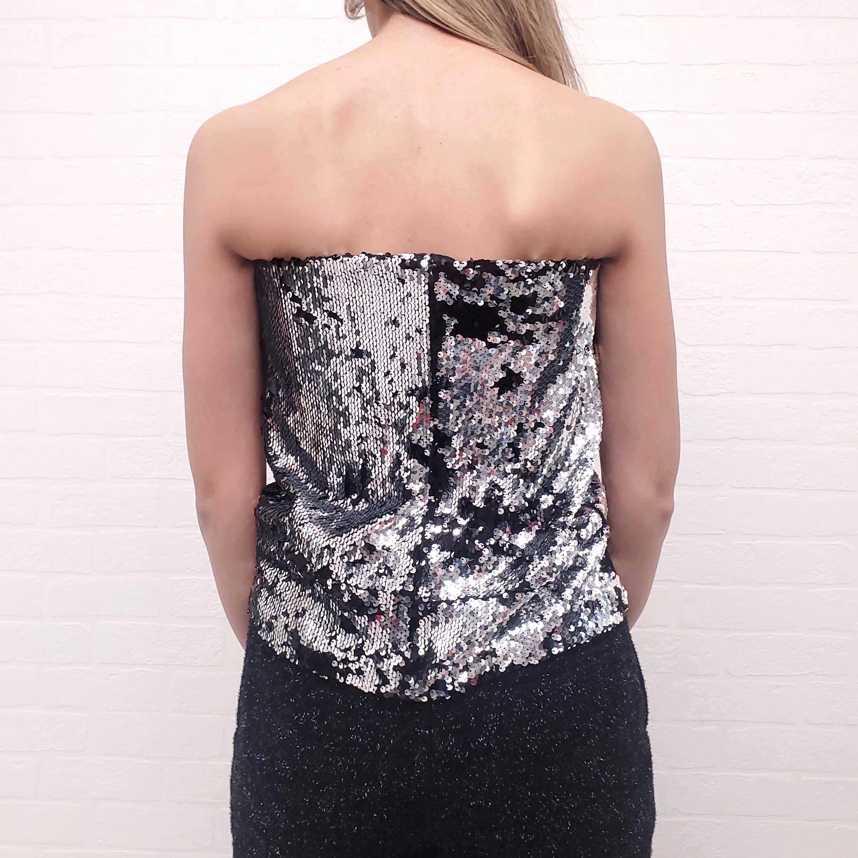 ISABEL MARANT BLACK LABEL SEQUIN BUSTIER TOP - SIZE T2(M)