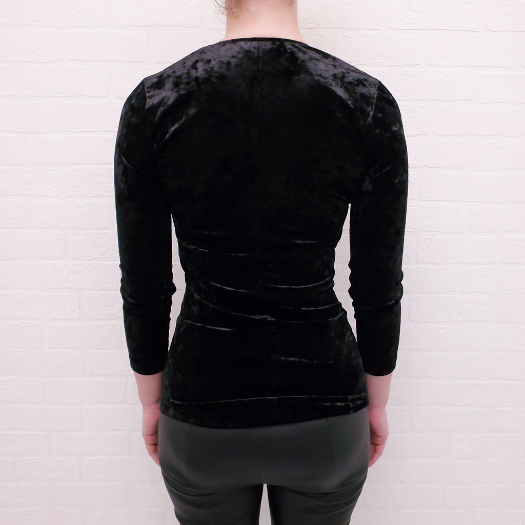 ISABEL MARANT BLACK VELVET 'GUBAIA' TOP - SIZE 38