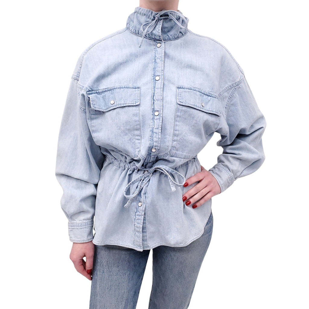 ISABEL MARANT ÉTOILE DENIM SNAP UP SHIRT JACKET - SIZE 38