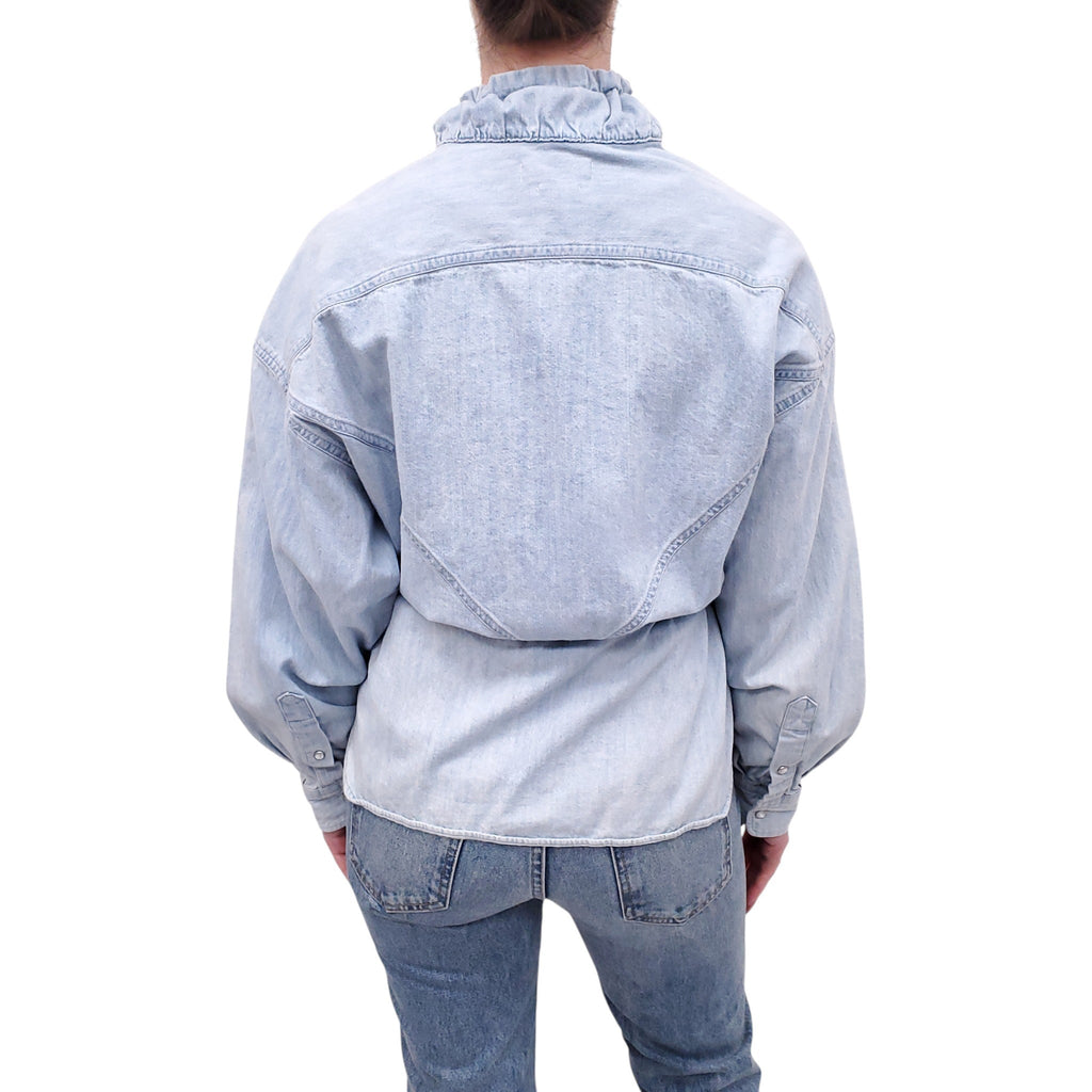 ISABEL MARANT ÉTOILE DENIM SNAP UP SHIRT JACKET - SIZE 38