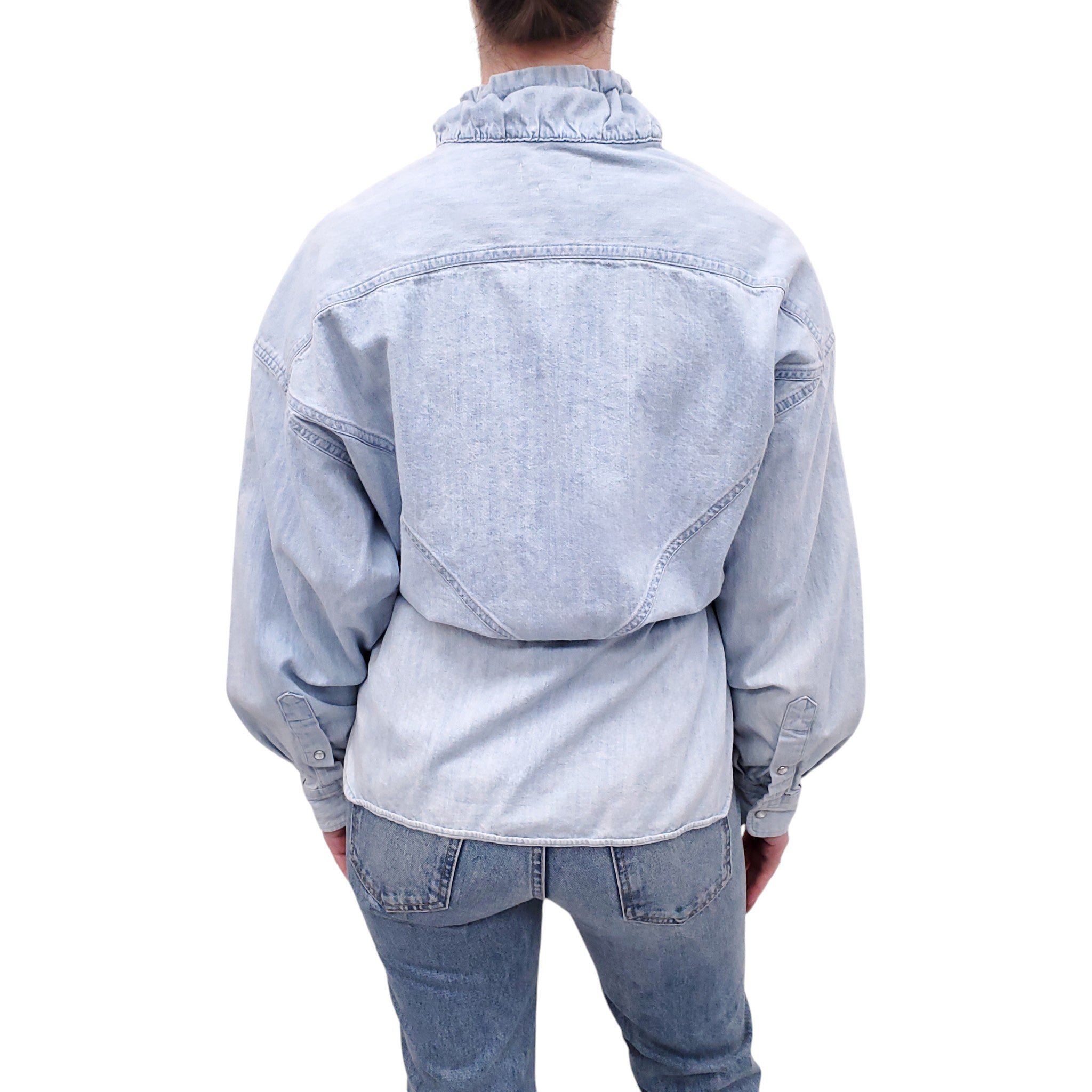 ISABEL MARANT ÉTOILE DENIM SNAP UP SHIRT JACKET - SIZE 38