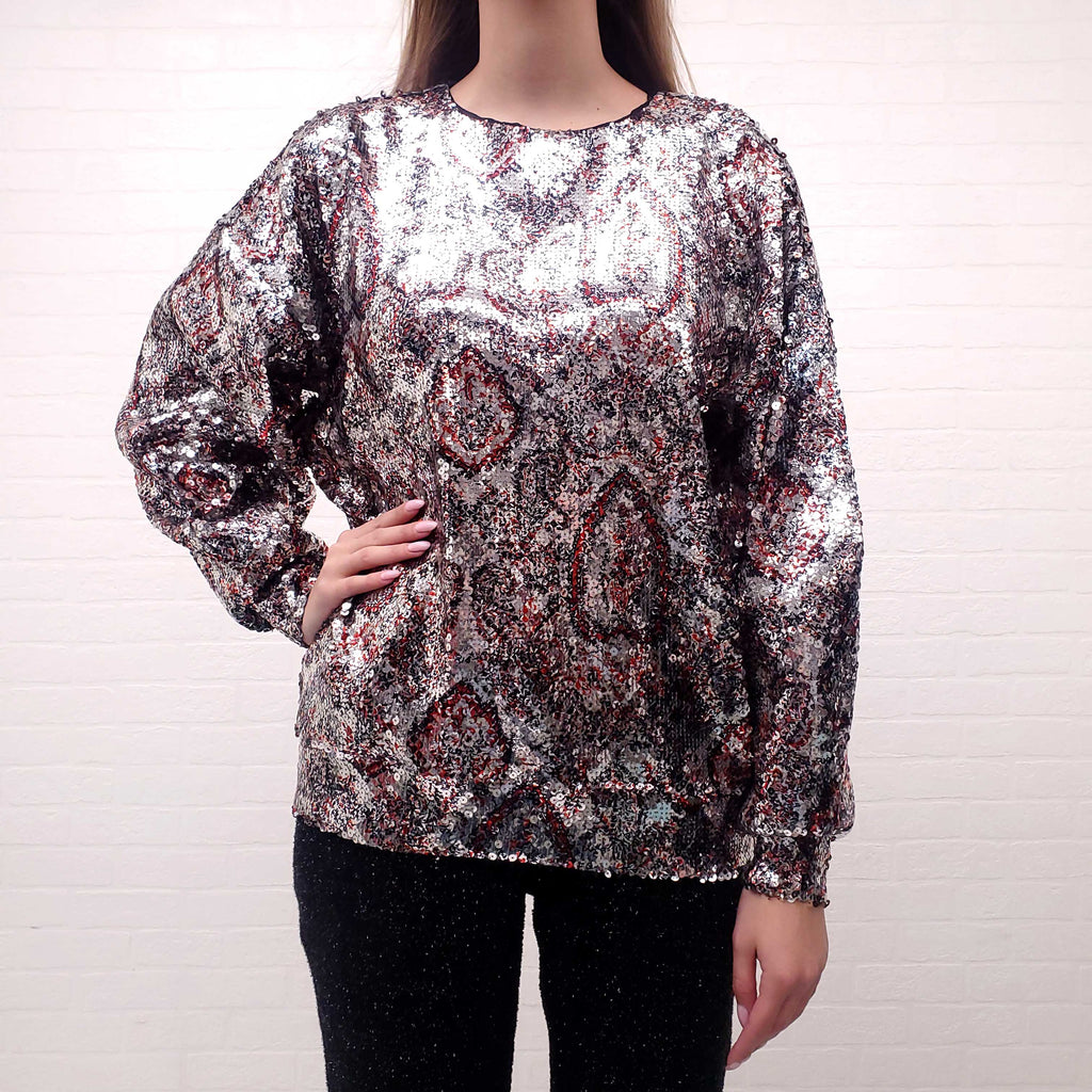 ISABEL MARANT SEQUIN PAISLEY BLOUSE - SIZE 38