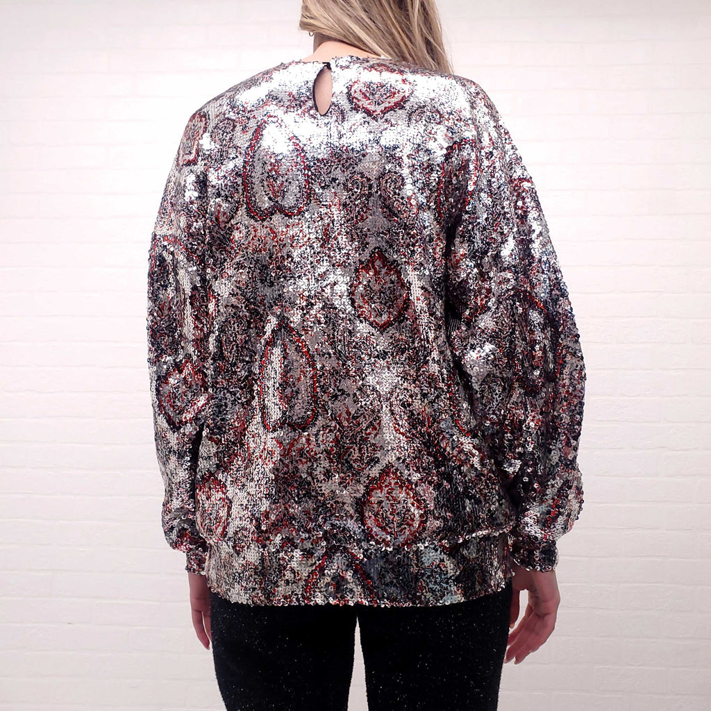 ISABEL MARANT SEQUIN PAISLEY BLOUSE - SIZE 38