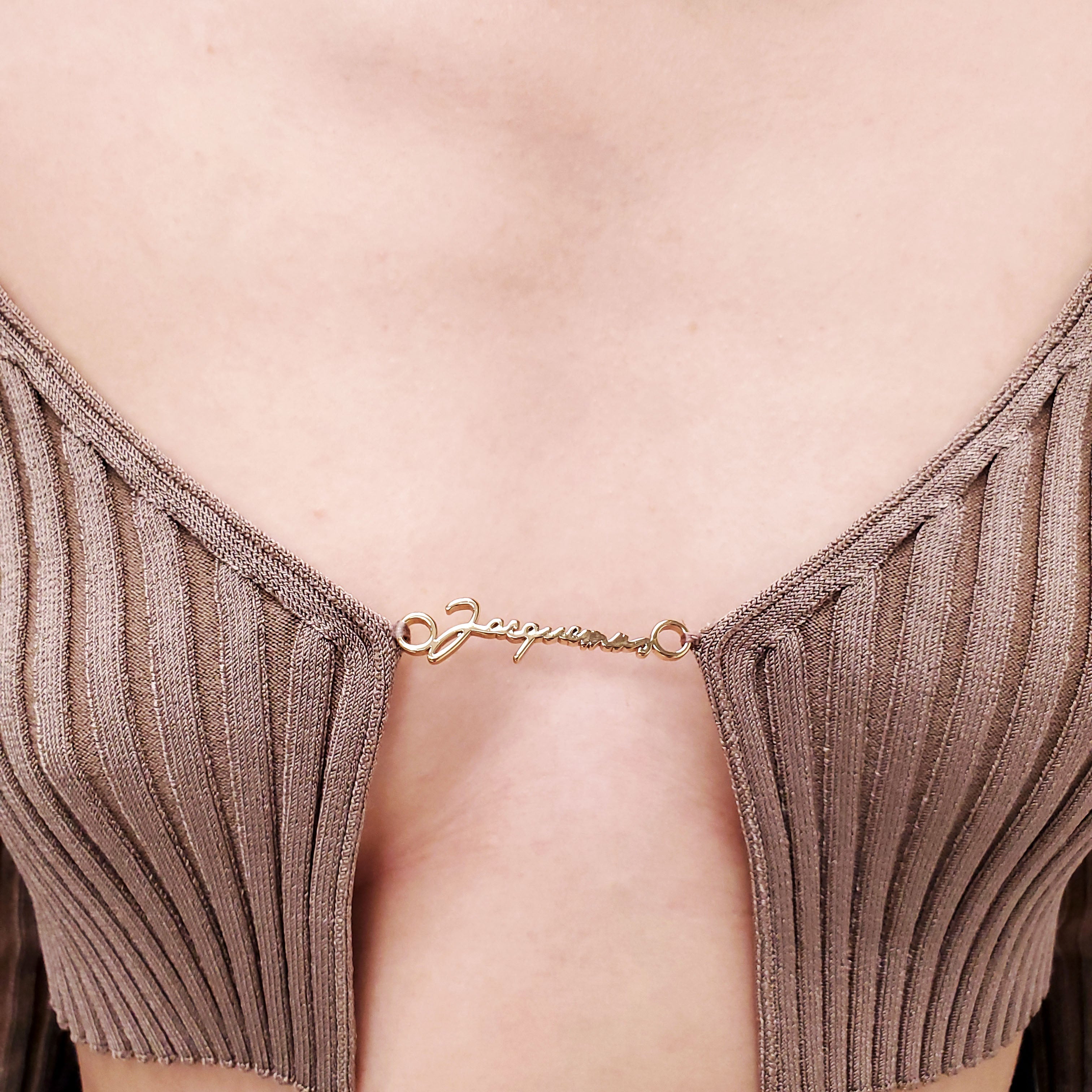 JACQUEMUS DARK BEIGE ‘LA MAILLE PRALÙ’ SHORT CARDIGAN - SIZE 36