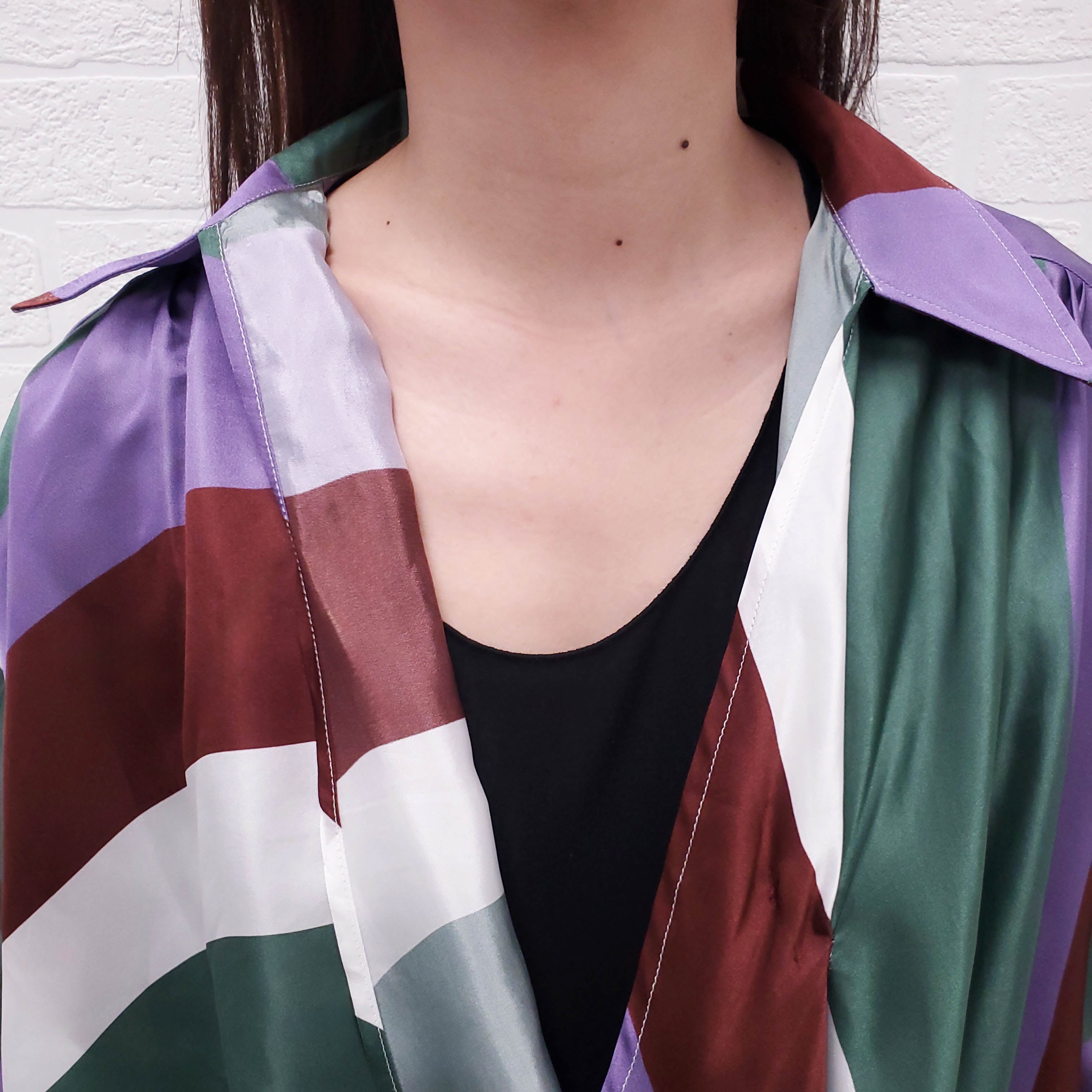 JACQUEMUS MULTI-COLOUR 'WAIST-TIED DRAPED BLOUSE - SIZE 38
