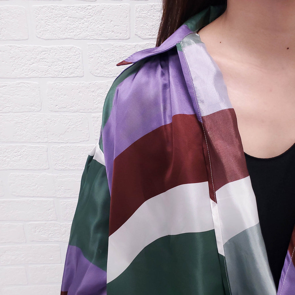 JACQUEMUS MULTI-COLOUR 'WAIST-TIED DRAPED BLOUSE - SIZE 38