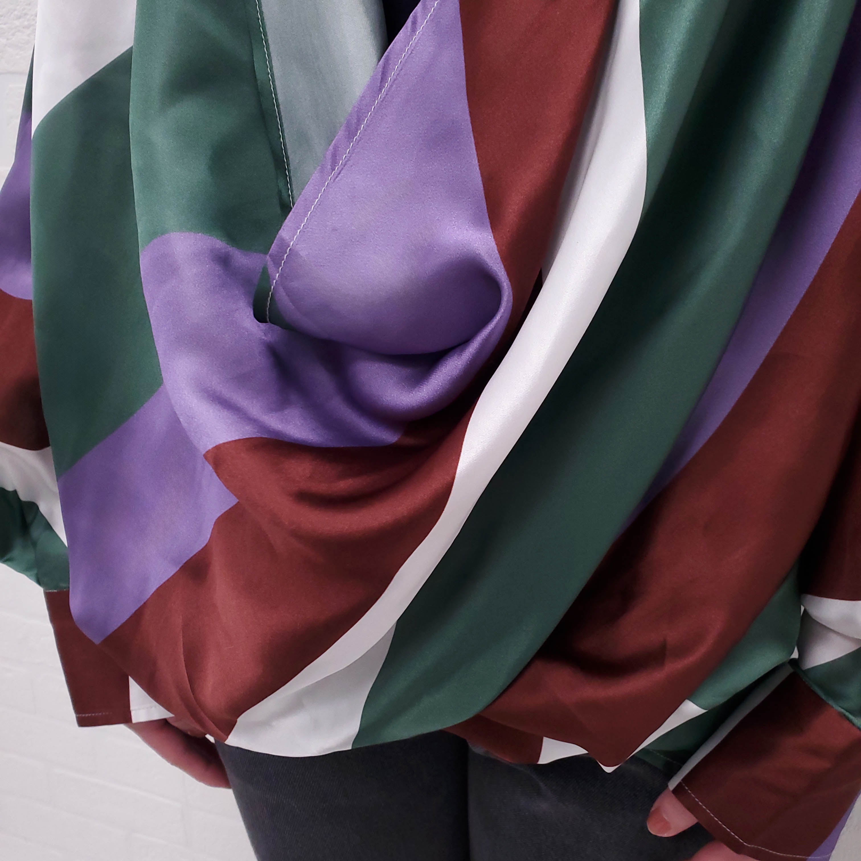 JACQUEMUS MULTI-COLOUR 'WAIST-TIED DRAPED BLOUSE - SIZE 38