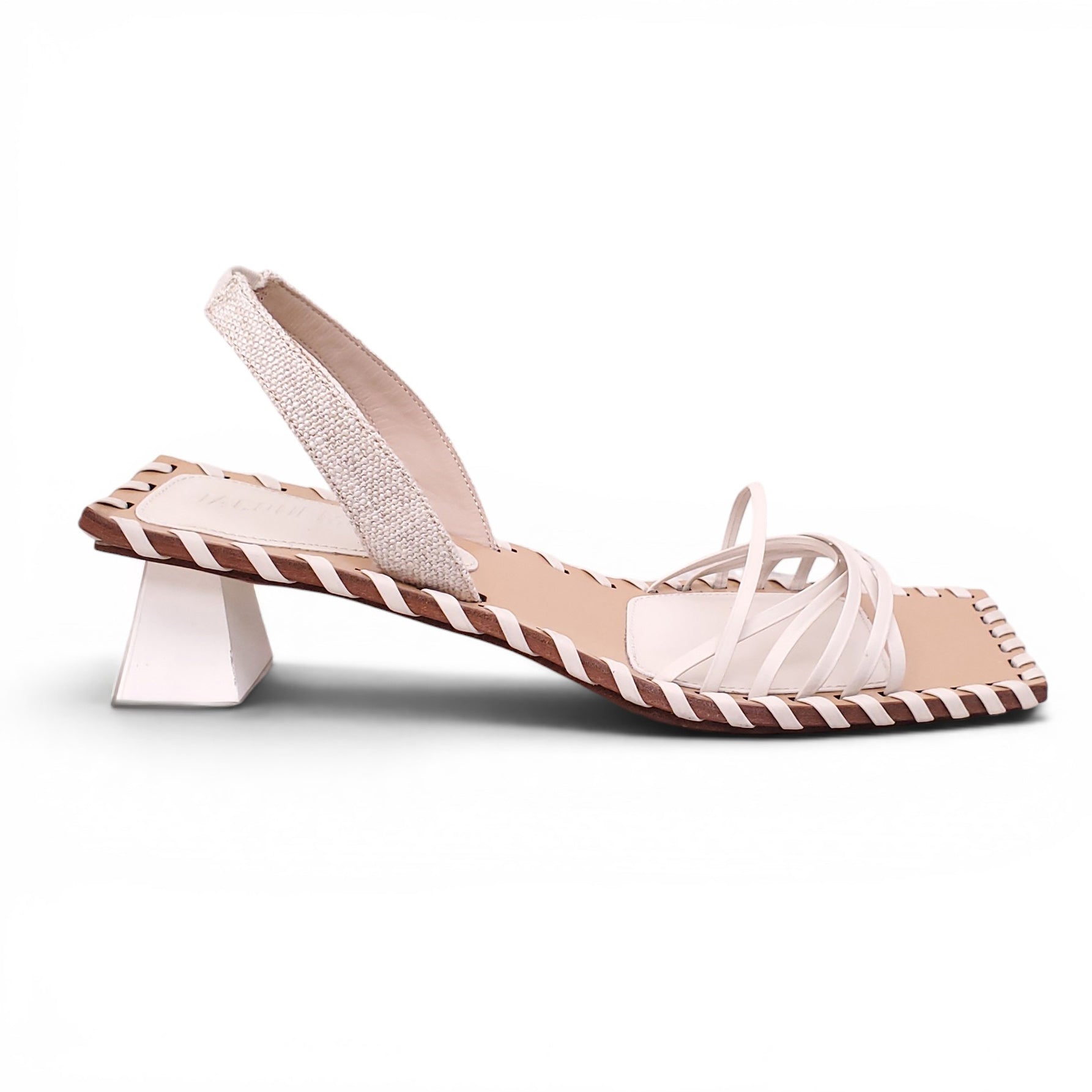 JACQUEMUS OFF-WHITE 'LES SANDALES VALERIE' KITTEN HEELS - SIZE 40