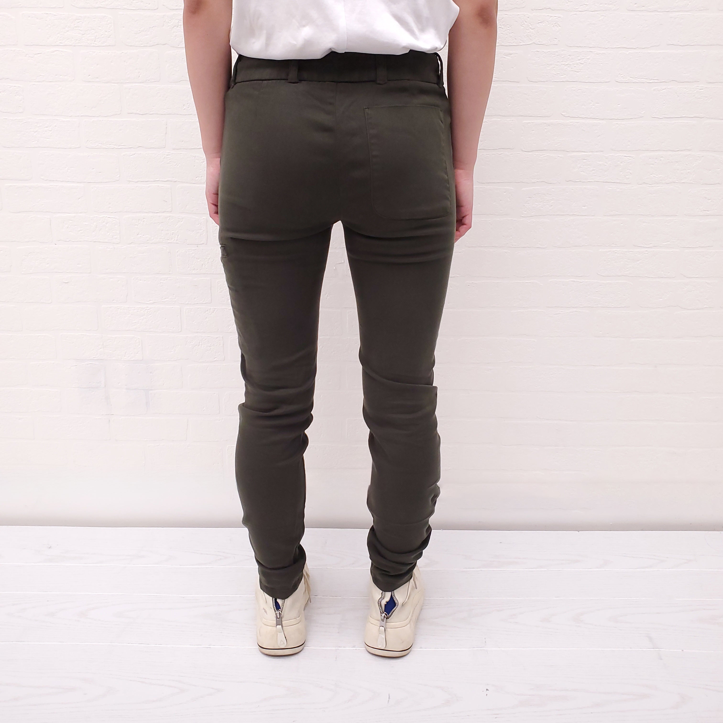 JAMES PERSE ARMY GREEN DRAWSTRING TROUSERS WITH POCKET - SIZE 0/XS