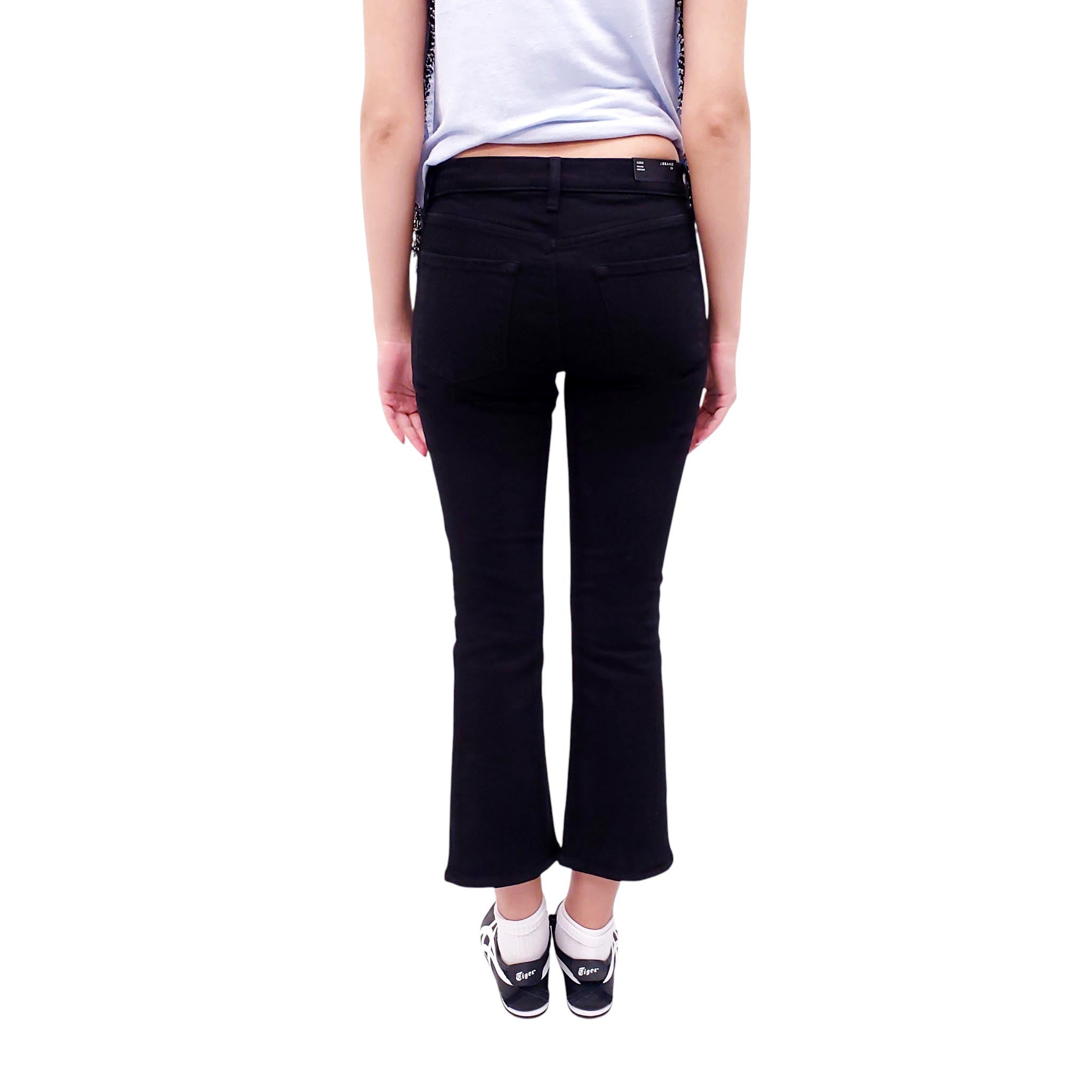 J BRAND BLACK 'AUBRIE' HIGH-RISE CROP BOOT JEANS - SIZE 26