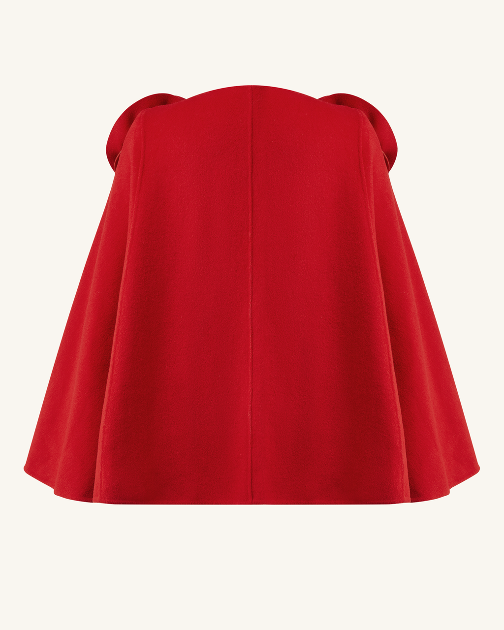 Clara Floral Applique Cape Coat - Red