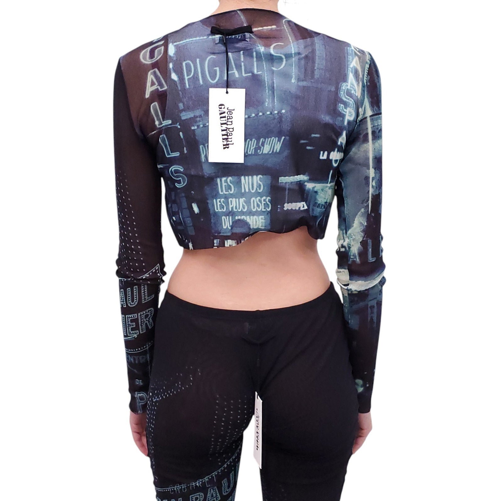 JEAN PAUL GAULTIER NEON MESH CROPPED TOP - SIZE L