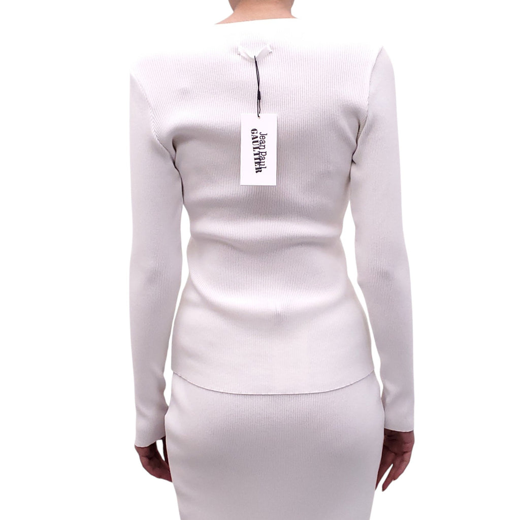 JEAN PAUL GAULTIER WHITE MESH TOP - SIZE M