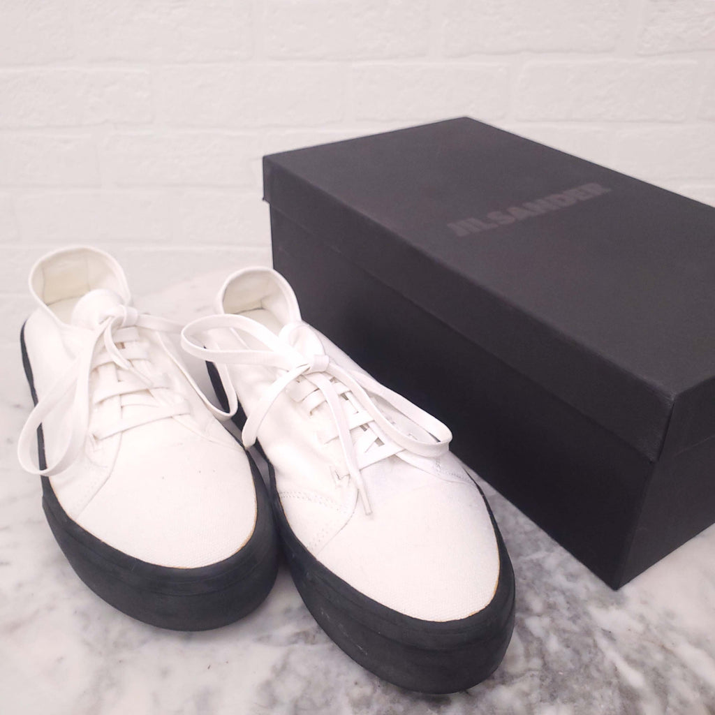 JIL SANDER WHITE SNEAKERS - SIZE 38 MENS/40 WOMENS