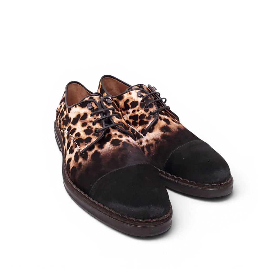 JIMMY CHOO HORSE HAIR LEOPARD PRINT SHOES - MEN'S SIZE EU 43