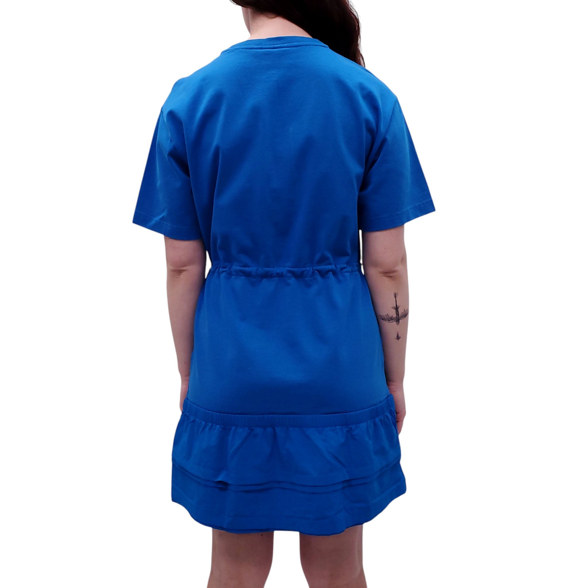 KENZO BLUE CINCHED WAIST DRESS - SIZE M