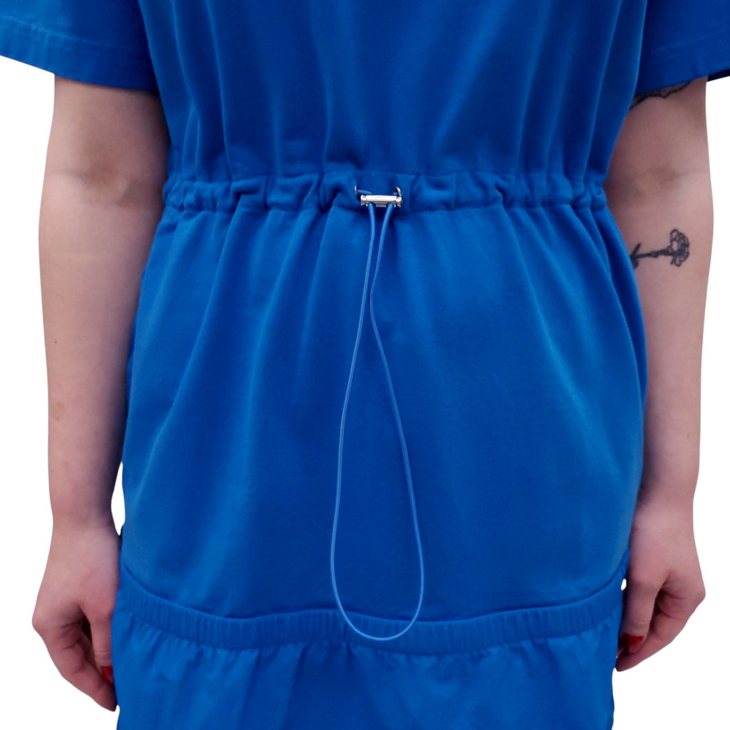 KENZO BLUE CINCHED WAIST DRESS - SIZE M