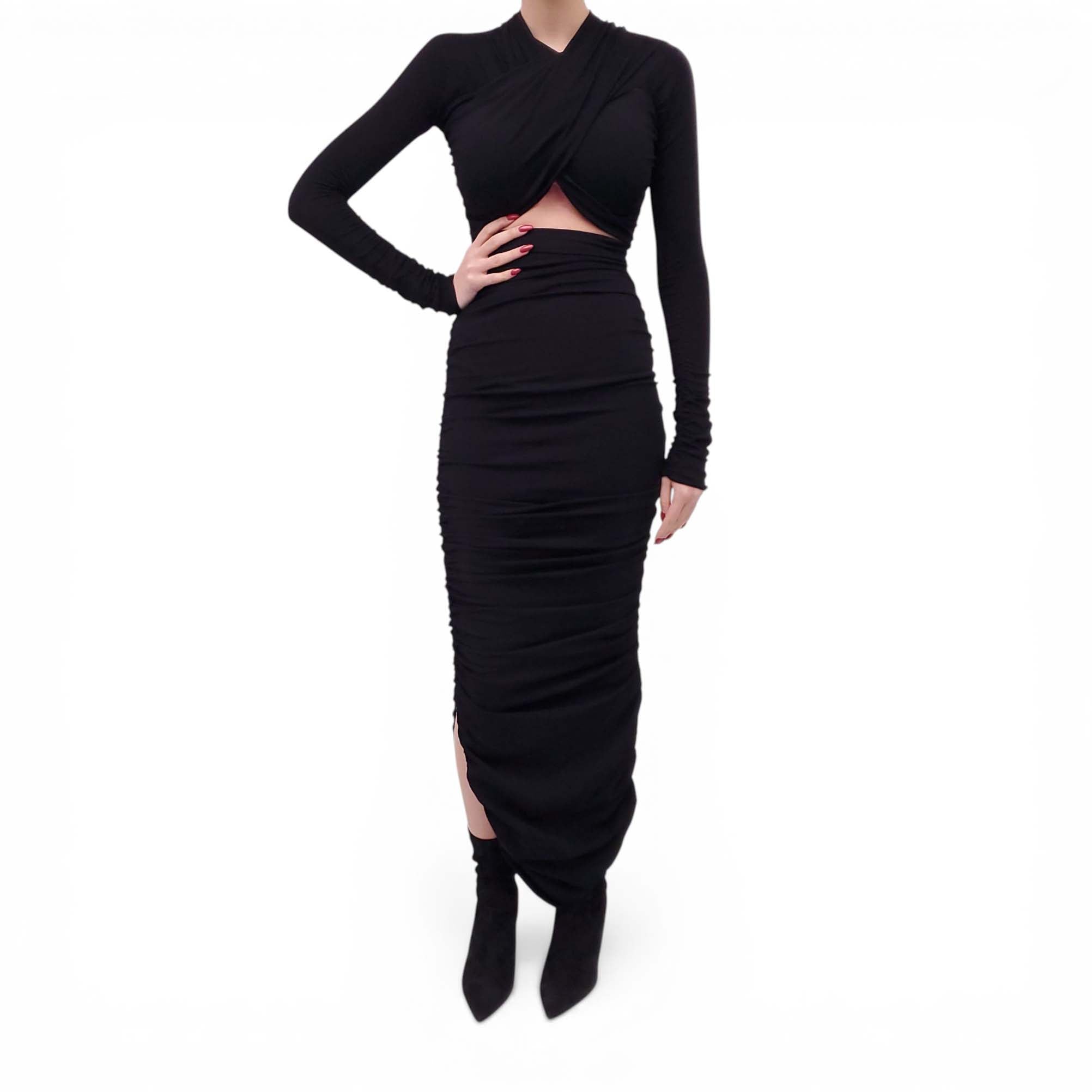 KHAITE BLACK VIENNA CUT OUT DRESS - SIZE XS