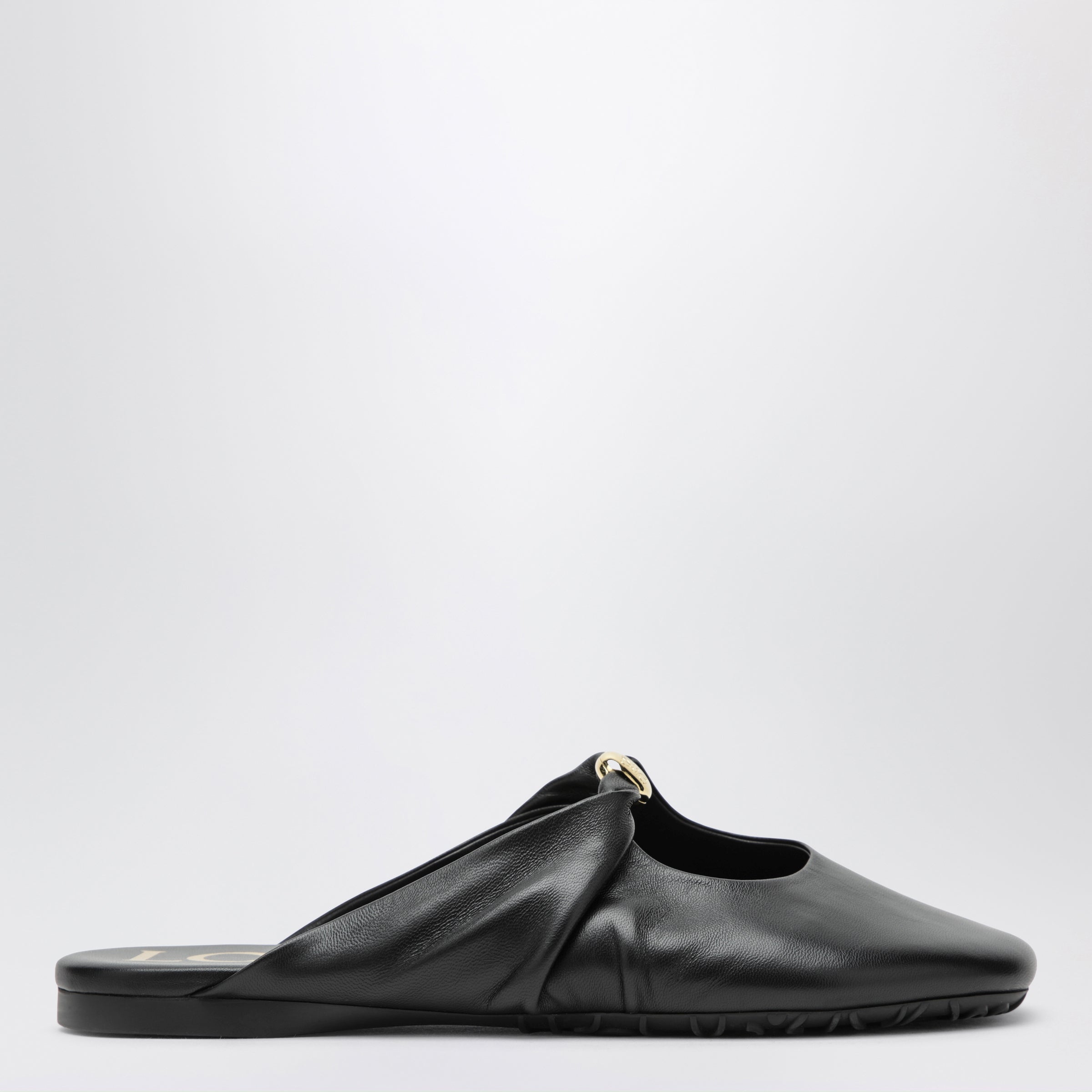Loewe Pebble Sabot In Soft Lamb Nappa Leather In Black Women