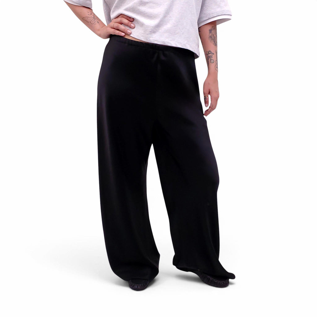 LA LIGNE BLACK SATIN PANTS - SIZE L