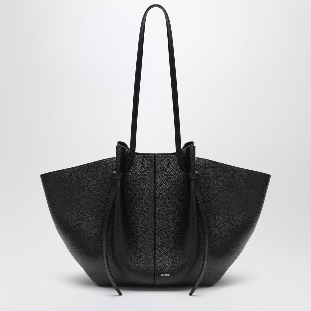 Yuzefi Large Mochi Bag In Black Pebble-Grained Leather Women
