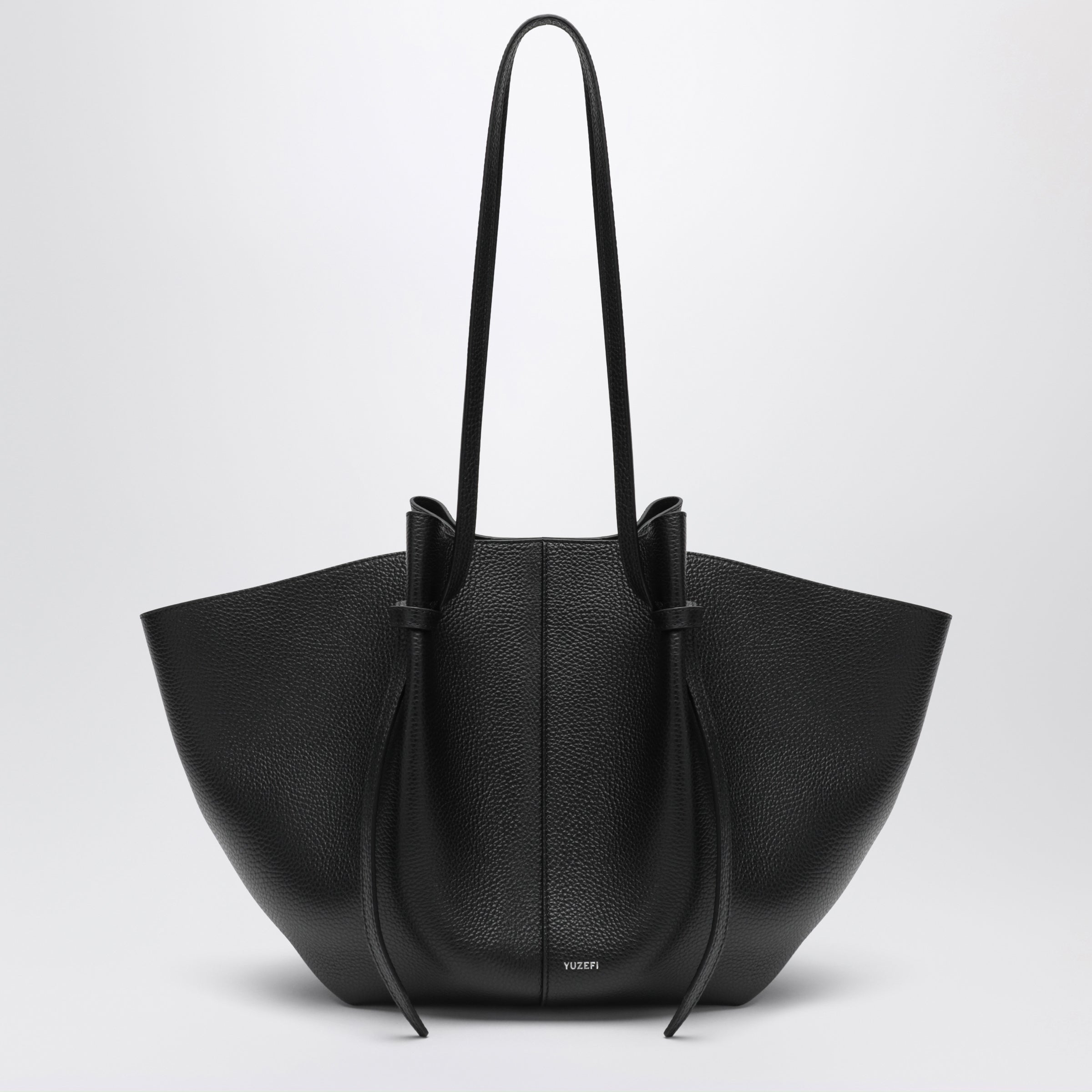 Yuzefi Large Mochi Bag In Black Pebble-Grained Leather Women