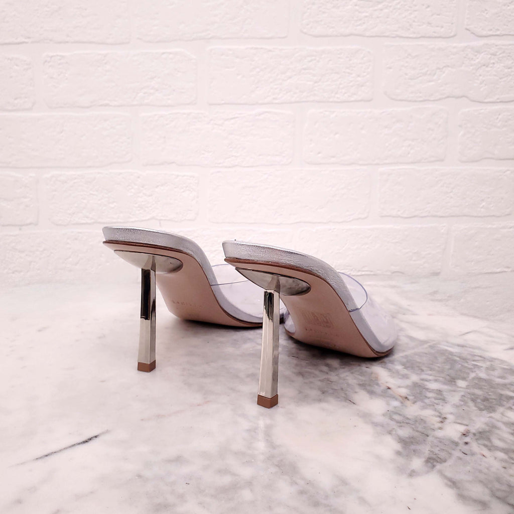 LE SILLA SILVER PVC MULES - SIZE 38.5