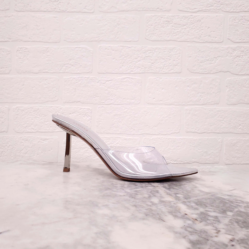 LE SILLA SILVER PVC MULES - SIZE 38.5