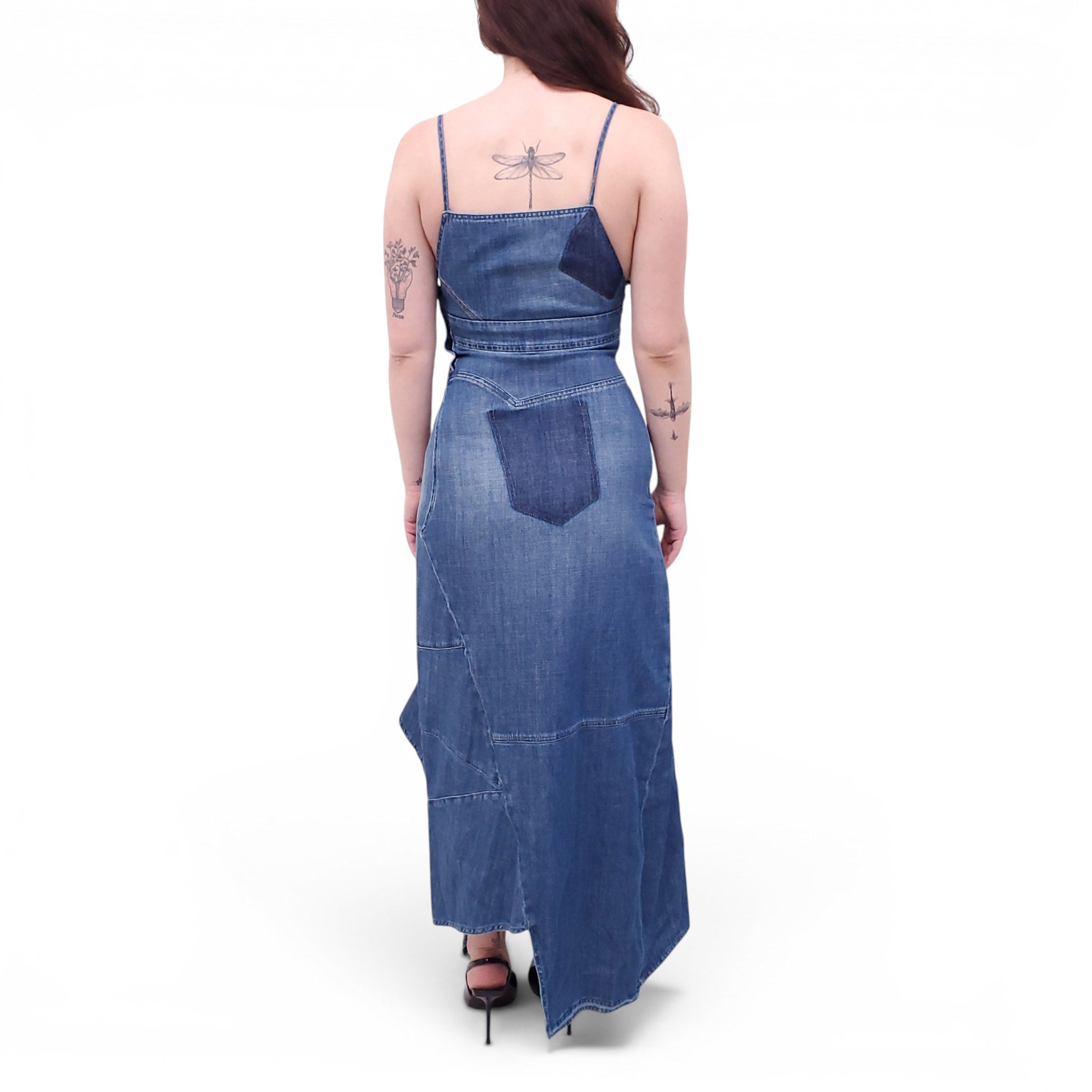 LOEWE RUNWAY DENIM MIDI DRESS - SIZE 36