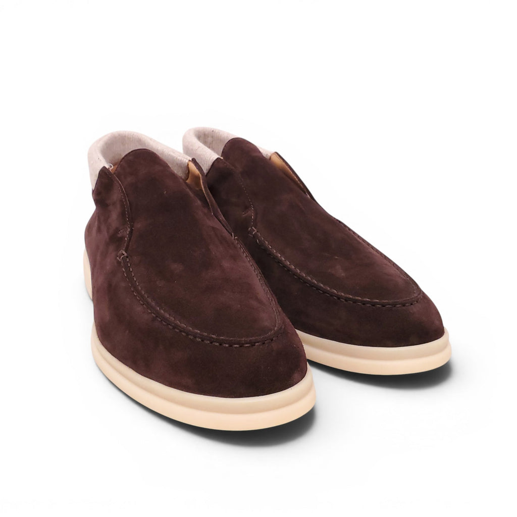 LORO PIANA BROWN SUEDE OPEN WALK ANKLE BOOTS  - MEN'S SIZE EU 44