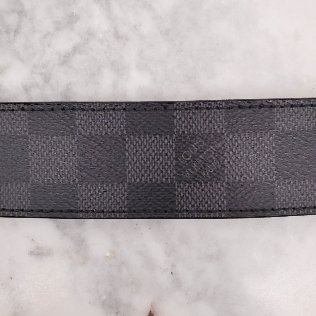 LOUIS VUITTON DAMIER LOGO BELT - SIZE 90